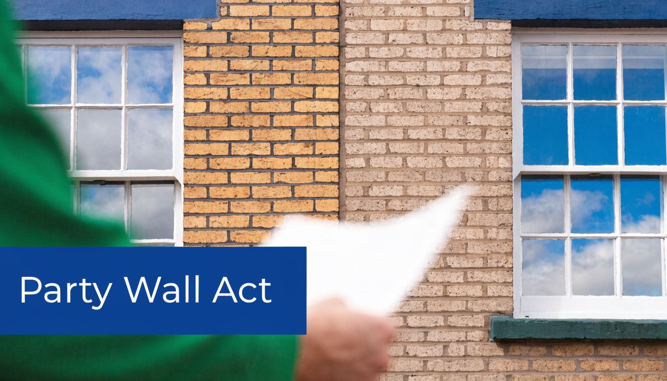 A person holding a document in front of a brick building facade with sash windows.